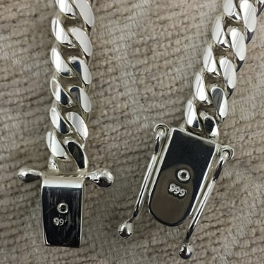Collar eslabones cubanos 8mm Plata 999